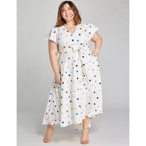 NWOT Lane‎ Bryant Women’s Plus Size 18 Polka-Dot High-Low Lena Dress